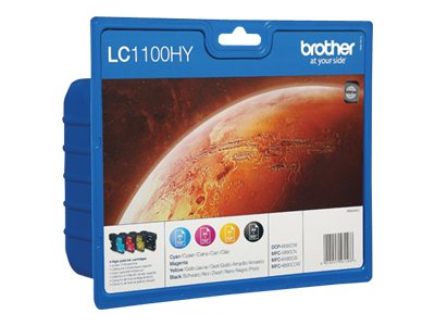 Brother LC1100XL Pack de 4 Cartuchos de Tinta Originales - LC1100HYVALBP