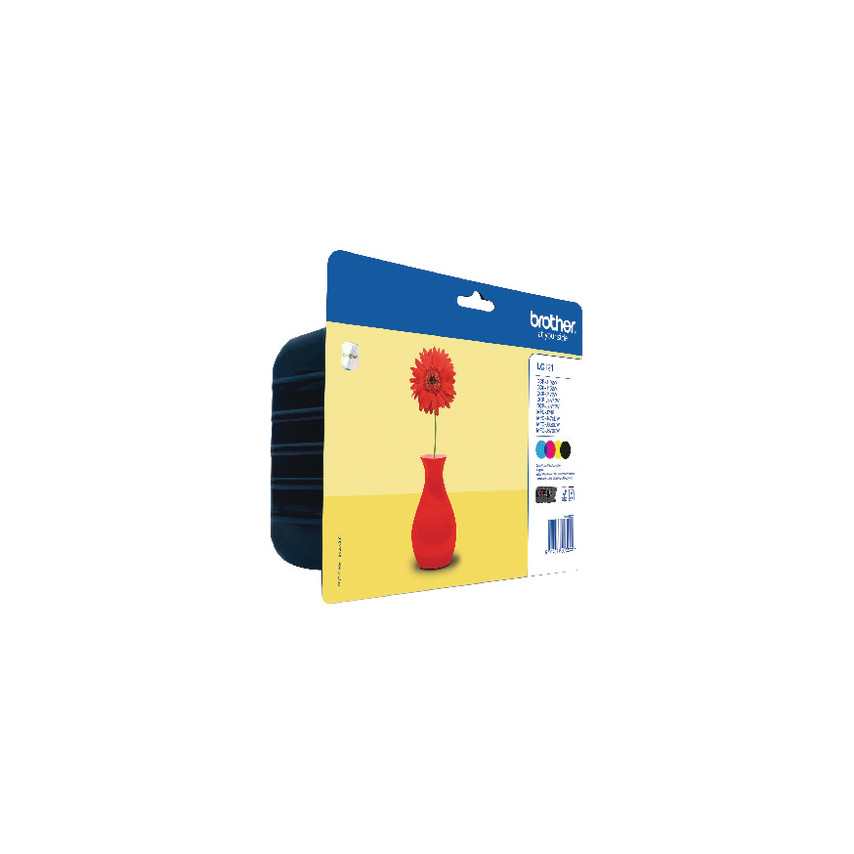 Brother LC121 Pack de 4 Cartuchos de Tinta Originales - LC121VALBP