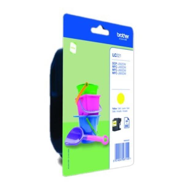 Brother LC221 Amarillo Cartucho de Tinta Original - LC221YBP