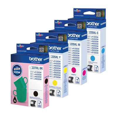 Brother LC227XL/LC225XL Pack de 4 Cartuchos de Tinta Originales - LC227XLVALBP