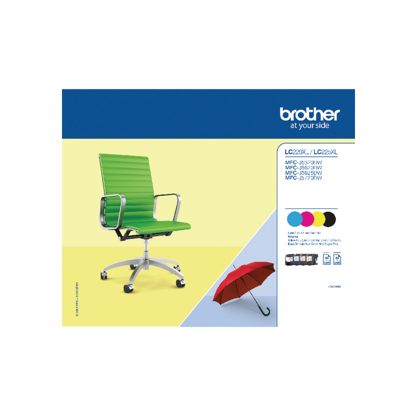 Brother LC229XL/LC225XL Pack de 4 Cartuchos de Tinta Originales - LC229XLVALBP