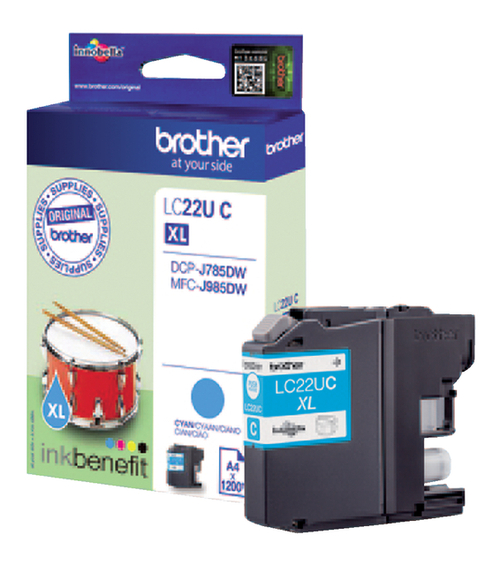 Brother LC22U Cyan Cartucho de Tinta Original - LC22UCBP