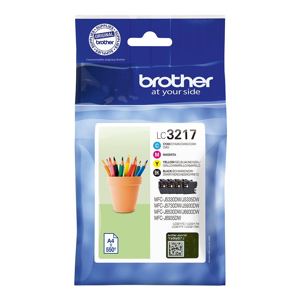 Brother LC3217 Pack de 4 Cartuchos de Tinta Originales - LC3217VAL