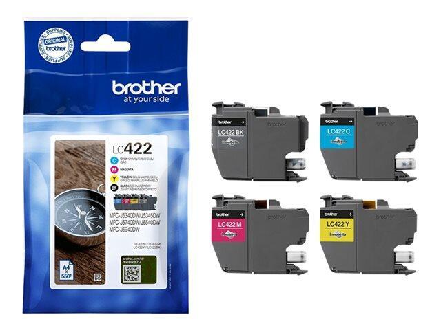 Brother LC422 Pack de 4 Cartuchos de Tinta Originales - LC422VAL