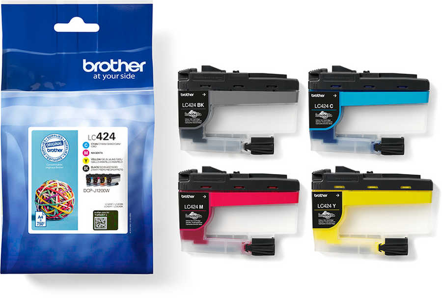 Brother LC424 Pack de 4 Cartuchos de Tinta Originales - LC424VAL