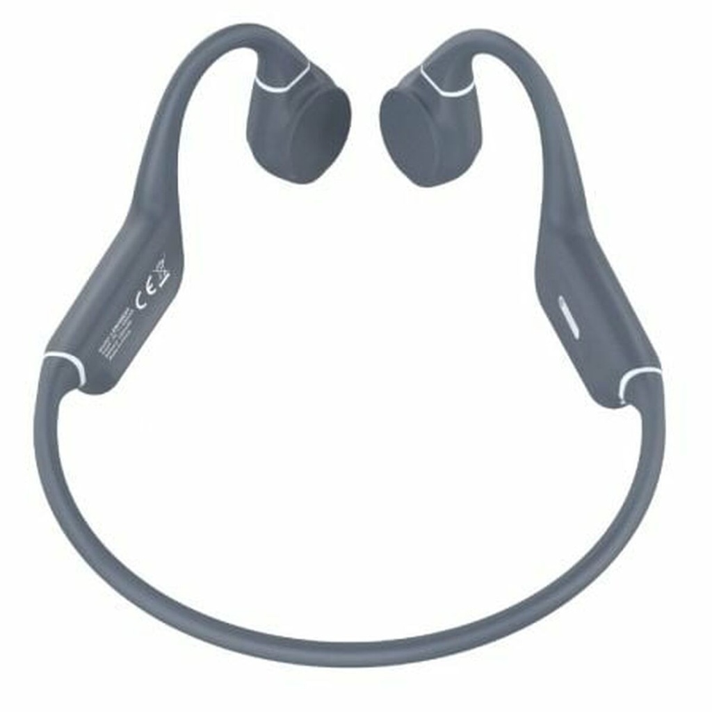 Leotec Kuri Auriculares Deportivos de Conduccion Osea Bluetooth 5.4 - Autonomia hasta 12h - Bateria de 180mAh - Resistencia IPX5 - Color Gris