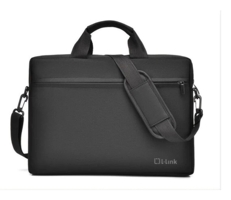 L-Link Maletin para Portatil hasta 15.6" - Bordes Acolchados y Reforzados - Bolsillo Exterior - Cobertura Exterior Repelente al Agua - Cierre de Cremallera - Color Negro