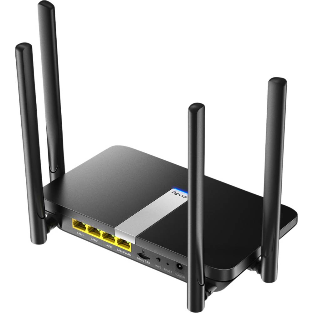 Cudy LT500 Router WiFi AC1200 4G LTE Doble Banda - 1x Puerto Wan 10/100Mbps y 3x Puertos Lan 10/100Mbps - 4 Antenas Externas