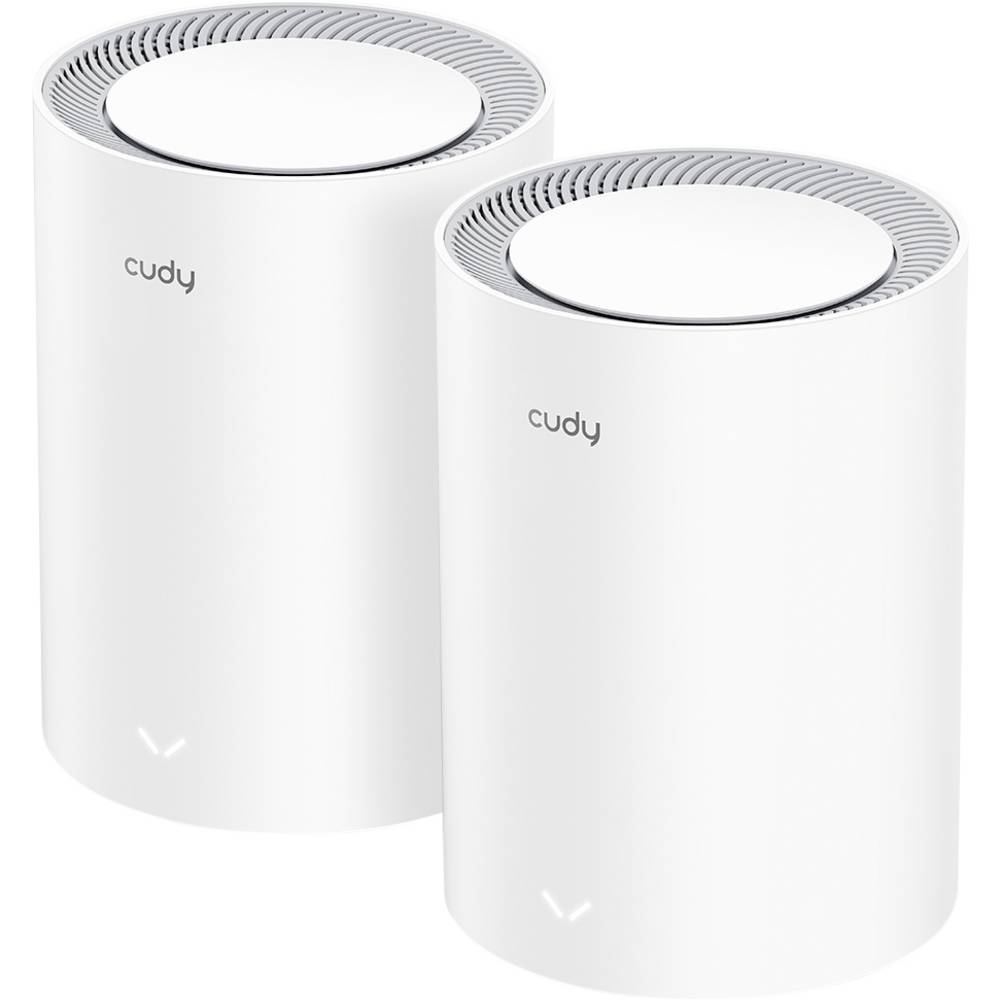 Cudy M1800 Pack de 2 Sistemas WiFi 6 Mesh AX1800 Dual Band - 1201Mbps en 5GHz, 574Mbps en 2,4GHz - 1x Puerto LAN 1000/100/10Mbps, 1x Puerto WAN 1000/100/10Mbps - 4 Antenas Internas