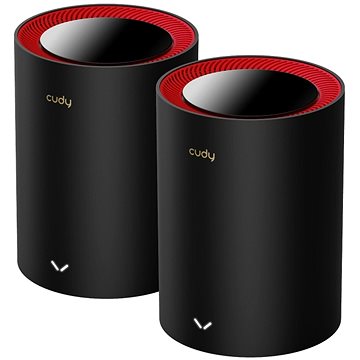 Cudy AX3000 Pack de 2 Sistemas WiFi 6 Mesh AX3000 2.5G Dual Band - Admite Ancho de Banda de 20/40/80/160MHz - 1x Puerto LAN 10/100/1000Mbps, 1x Puerto WAN 2.5Gbps - 5 Antenas Internas