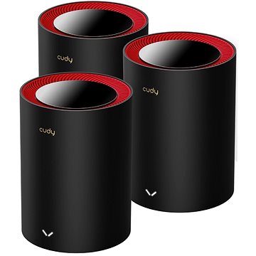 Cudy AX3000 Pack de 3 Sistemas WiFi 6 Mesh AX3000 2.5G Dual Band - Admite Ancho de Banda de 20/40/80/160MHz - 1x Puerto LAN 10/100/1000Mbps x Unidad, 1x Puerto WAN 2.5Gbps x Unidad - 5 Antenas Internas