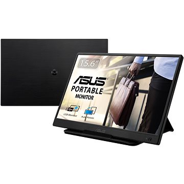 Asus ZenScreen MB165B Monitor Portatil 15.6" LED WSXGA 60Hz 16:9 - Respuesta 10ms - Alimentado por USB - Pivotable - Soporte Integrado - Funda Plegable