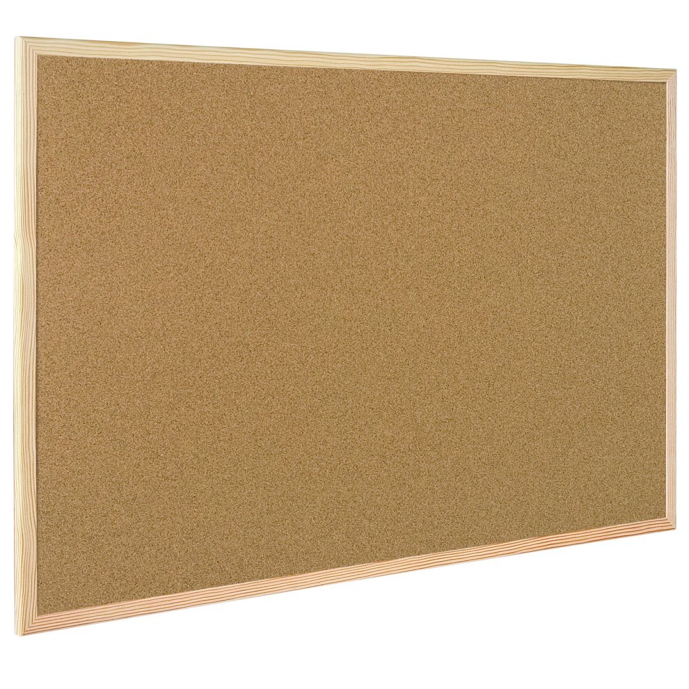 Bi-Office Tablero de Corcho Doble Cara 600x400mm Marco Natural