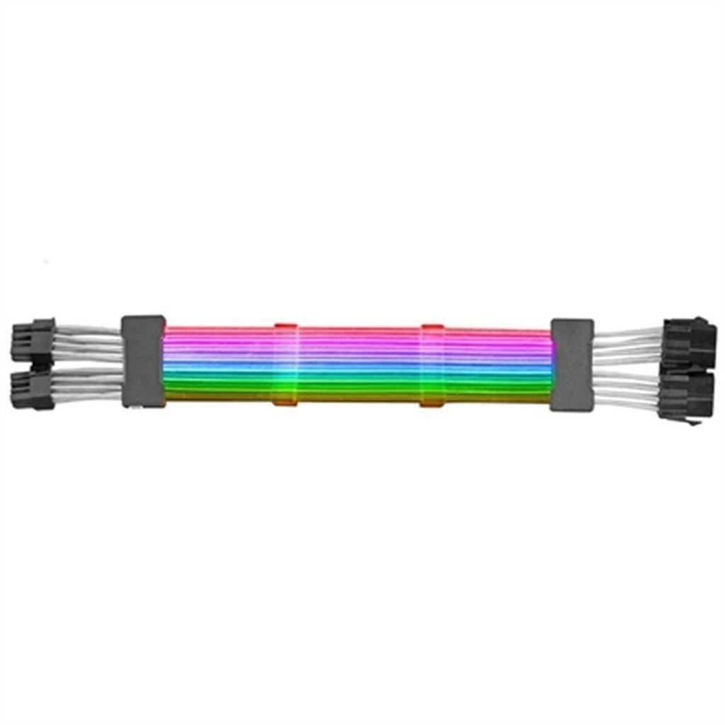Mars Gaming MCA-16 Extensor de Cable ARGB - 16 LEDs Personalizables - Fibra Optica Ultra Densa - Compatible con Asus Aura Sync y Mas - Cobre Puro AWG18 - Color Blanco
