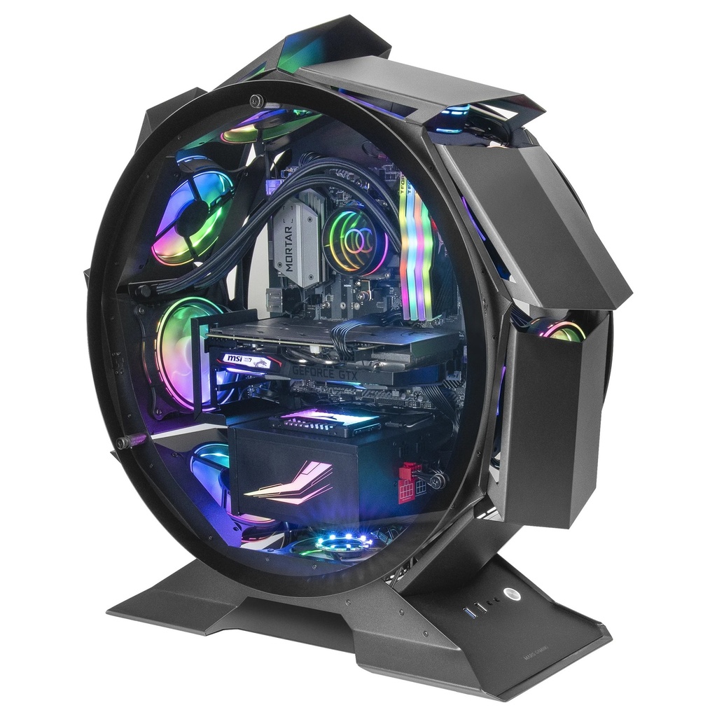 Mars Gaming Caja de PC MCORB Micro-ATX con Ventiladores de 120mm - Doble Ventana de Cristal Templado - Espacio para CPU Coolers de hasta 180mm - Gestion de Cableado Eficiente - Color Negro