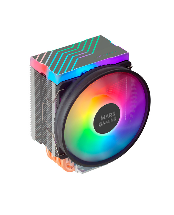 Mars Gaming MCPU44 Ventilador CPU Dual 110mm con Disipador 4 Heatpipes - Iluminacion ARGB - Velocidad Max. 1600rpm - Color Negro