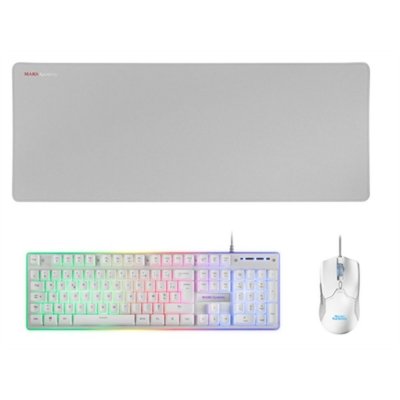 Mars Gaming Pack Premium Teclado Hibrido H-MECH - Raton Ultra Ligero 10K - Alfombrilla XXL - Compatibilidad Universal - Tecnologia H-MECH - Iluminacion FRGB Rainbow - Raton 69g con Cable Feather - Sensor Optico de 10000 DPI - Switches Mecanicos KAILH - Co