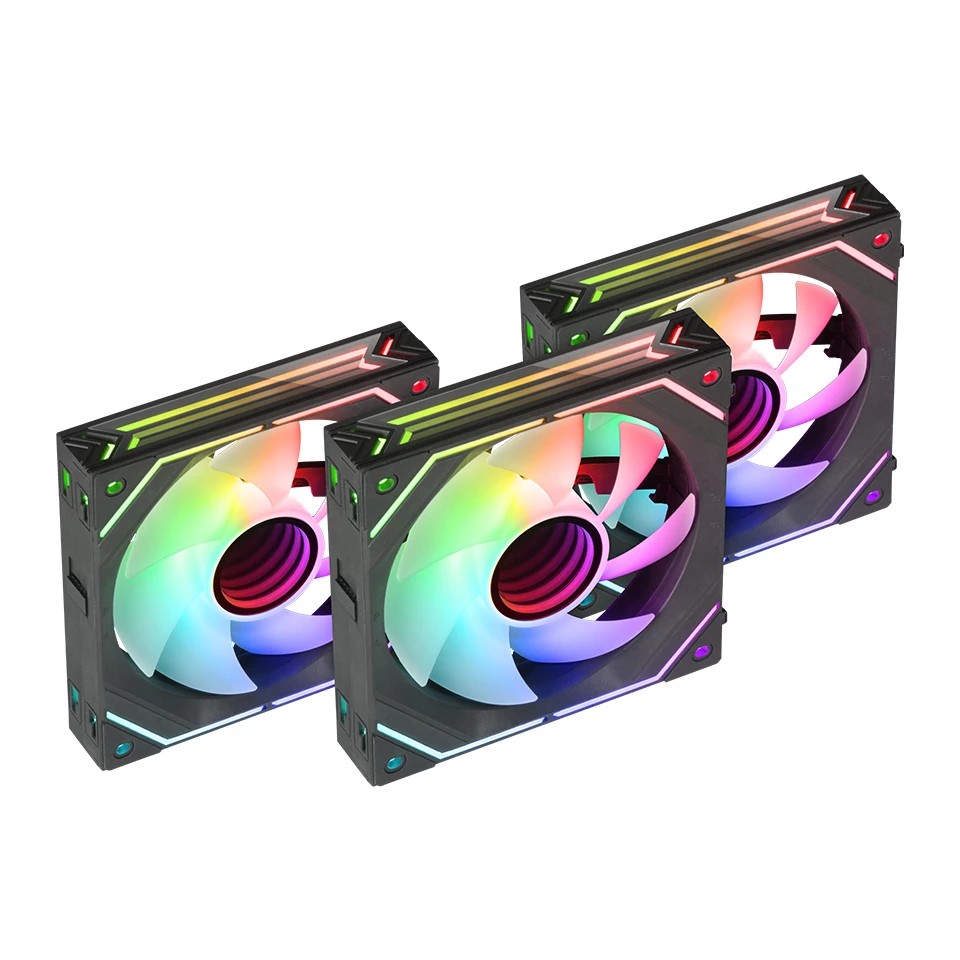 Mars Gaming MF-LINKFINITYKIT Ventiladores - Iluminacion Infinity Mirror 360° - Conexion Modular LINKFINITY - Control PWM - Caja de Control ARGB - Color Negro