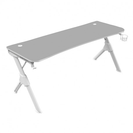 Mars Gaming MGDXL Mesa Gaming - Espacio para 3 Monitores - Estructura de Acero en Y - Soporta 100 kg - Acabado en Fibra de Carbono - Gestion de Cables - Color Blanco