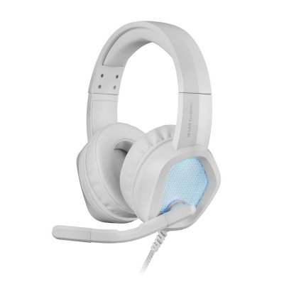 Mars Gaming MH320 Auriculares Gaming - Iluminacion RGB Flow - Drivers Ultra-BASS 3D - Microfono con Cancelacion de Ruido - Compatibilidad Multiplataforma - Color Blanco