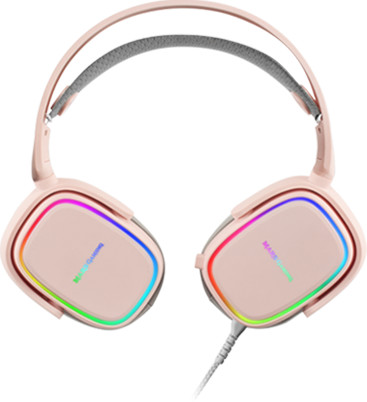 Mars Gaming MHAX Auriculares Gaming - Iluminacion RGB Flow - Drivers Hi-Fi 53mm - Microfono Extraible - Almohadillas AIR - Compatibles Multiplataforma - Color Rosa