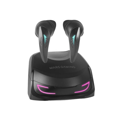 Mars Gaming Auriculares Inalambricos Premium TWS MHI-ULTRA - ANC+ENC+PASIVA - Sonido Neographene - 24h de Bateria - RGB Flow - Bluetooth 5.3 - IPX4 - APP Control - Color Negro