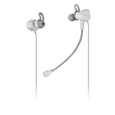 Mars Gaming MIHX Auriculares In-Ear - Tecnologia Dual Driver Haptic Sense - Sujecion Doble Silicona - Microfonos Anti-Ruido - Compatibilidad Universal - Color Blanco