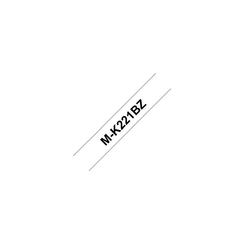 Brother MK221BZ Cinta No Laminada Original de Etiquetas - Texto Negro sobre Fondo Blanco - Ancho 9mm x 8 metros