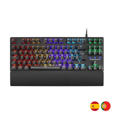 Mars Gaming MKXTKL Teclado Mecanico - Ultracompacto TKL - Switches OUTEMU SQ - Retroiluminacion RGB - Reposamuñecas Ergonomico Extraible - Color Negro