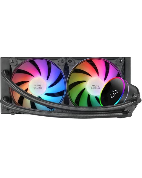 Mars Gaming ML-LCD240 Sistema de Refrigeracion Liquida - Ventiladores ARGB - Opti-chamber 3rd Gen - TDP 500W - Pantalla LCD de Temperatura - Multisocket Universal - Color Negro