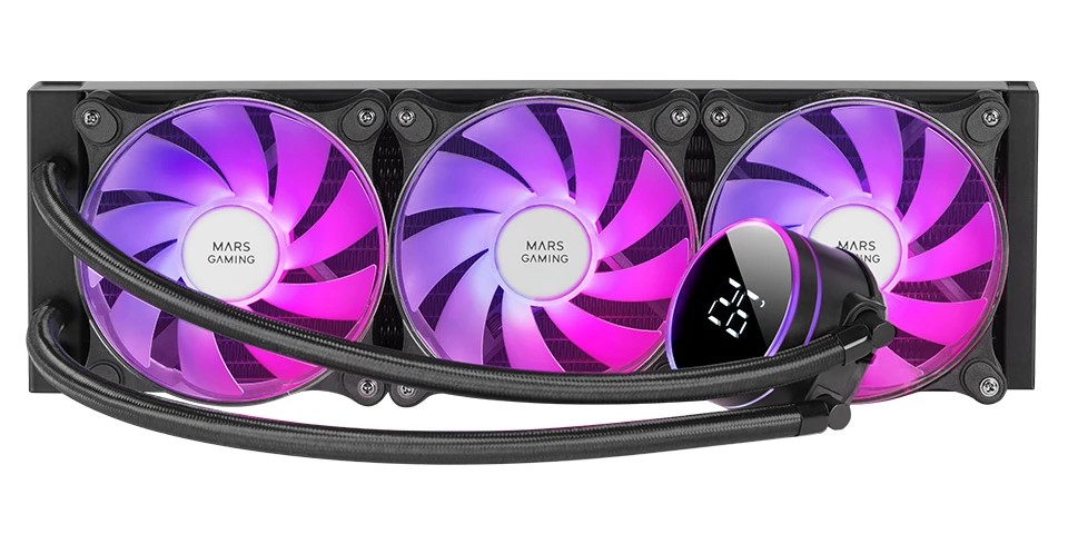 Mars Gaming ML-LCD360 Refrigeracion Liquida ARGB - Disipacion Superior - Ventiladores ARGB 120mm - Pantalla LCD - TDP 600W - Tubos Teflon - Multisocket Universal - Color Negro