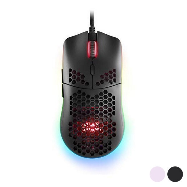 Mars Gaming MMAXP Raton Gaming - Sensor 12400 DPI - Iluminacion RGB Chroma - Switches HUANO - Cable Feather - Color Negro