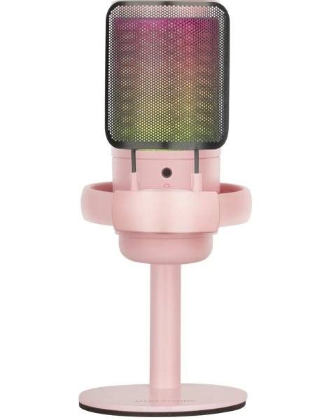 Mars Gaming ARGB MMIC-SE Microfono de Estudio - ADC 196kHz 24 bits - Condensador Cardioide - Monitoreo sin Latencia - Iluminacion ARGB - Control Tactil Intuitivo - Color Rosa