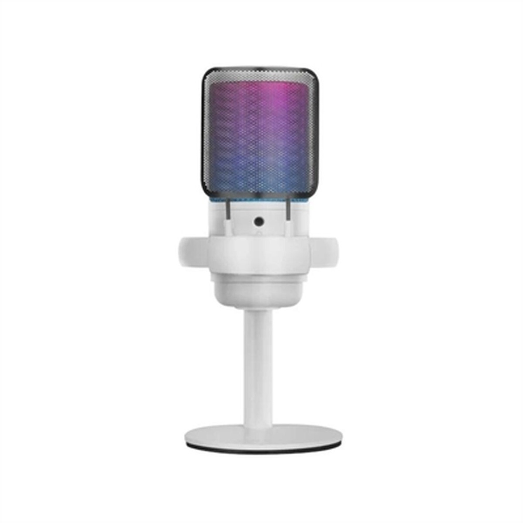 Mars Gaming ARGB MMIC-SE Microfono de Estudio - ADC 196kHz 24 bits - Condensador Cardioide - Monitoreo sin Latencia - Iluminacion ARGB - Controles Tactiles - Color Blanco