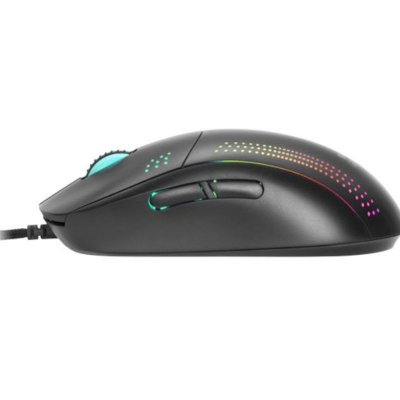 Mars Gaming MMPRO Raton Profesional Ambidiestro 32K DPI - Diseño Ambidiestro Ultraligero - Iluminacion RGB Chroma - Switches Mecanicos KAILH - Cable Feather Paracord - Color Negro