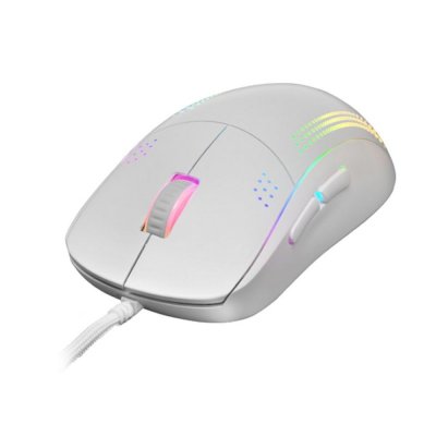 Mars Gaming MMPRO Raton Profesional - Ambidiestro - Sensor PixArt 3335PRO 32K DPI - Switches KAILH - Iluminacion RGB Chroma - Cable Feather Paracord - Color Blanco
