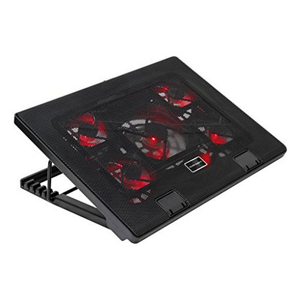 Mars Gaming MNBC2 Base de Refrigeracion para Portatil hasta 17.3" USB - Inclinacion Ajustable - 5 Ventiladores - Iluminacion LED Rojo