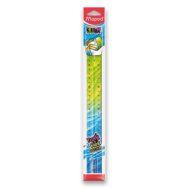Maped Twist´n Flex Regla de Flexible 30cm - Irrompible - Doble Graduacion - Colores Degradados Aleatorios