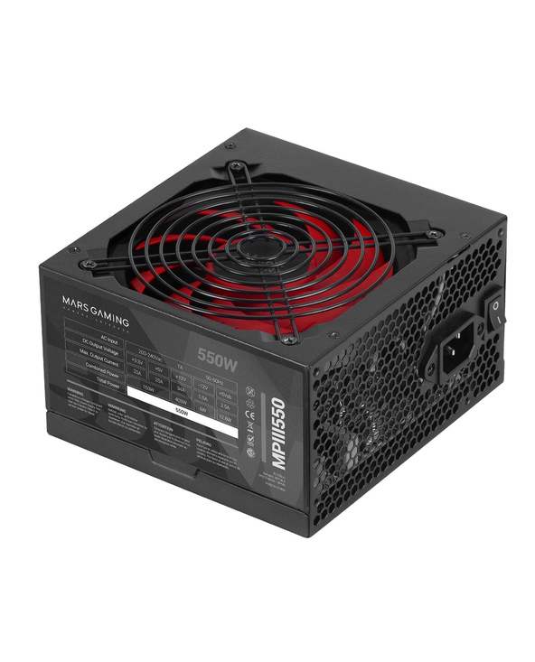 Mars Gaming Fuente de Alimentacion 550W ATX - PFC Activo - Silenciosa - 85% de Eficiencia