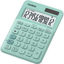 Casio MS-20UC Calculadora de Sobremesa Pequeña - Pantalla LCD de 12 Digitos - Alimentacion Solar y Pilas - Color Verde