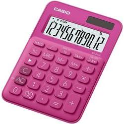 Casio MS-20UC Calculadora de Sobremesa Pequeña - Pantalla LCD de 12 Digitos - Alimentacion Solar y Pilas - Color Rosa Fucsia