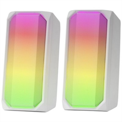 Mars Gaming MSRGB Altavoces Gaming - 15W Potencia - RGB FULL MESH - Bluetooth 5.0 - DSP Sonido Multi-nivel - Caja de Control Tactil - Color Blanco