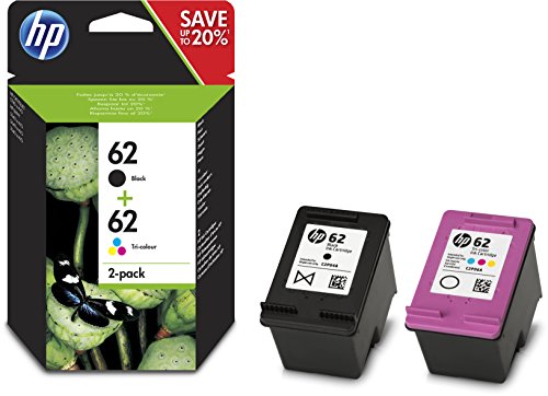 HP 62 Negro + Color Pack de 2 Cartuchos de Tinta Originales - N9J71AE
