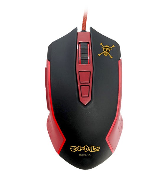 FR-TEC One Piece Raton USB hasta 8000dpi - Iluminacion LED Rojo - 5 Botones - Cable Trenzado - Color Rojo/Negro