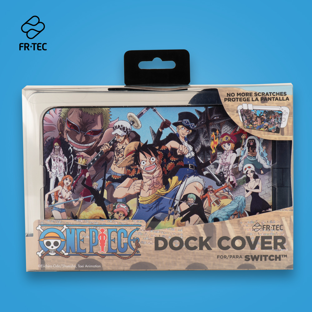 FR-TEC Carcasa Protectora One Piece Nintendo Switch One Piece Dressrosa - Protege el Dock y Evita Rayaduras - Incluye 6 Ranuras para Almacenar Juegos - Color Varios