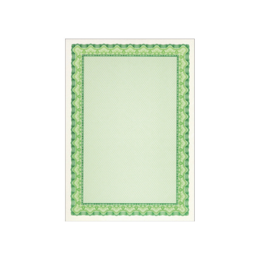 Apli Pack de 25 Hojas de Papel Certificado - Diseño de Concha - 115gr - Ideal para Certificados y Diplomas - Compatible con Impresoras Inkjet, Laser y Fotocopiadoras - Color Verde Esmeralda