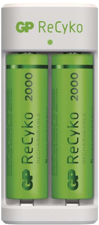 GP ReCyko Pack de Cargador USB + 2 Pilas Recargables 2100mAh AA
