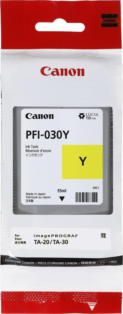 Canon PFI030 Amarillo Cartucho de Tinta Original - 3492C001