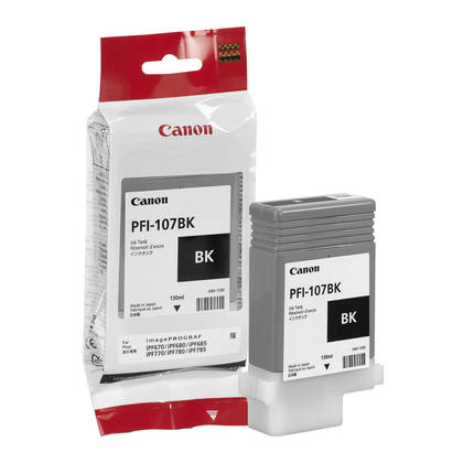 Canon PFI107 Negro Cartucho de Tinta Original - PFI107BK/6705B001