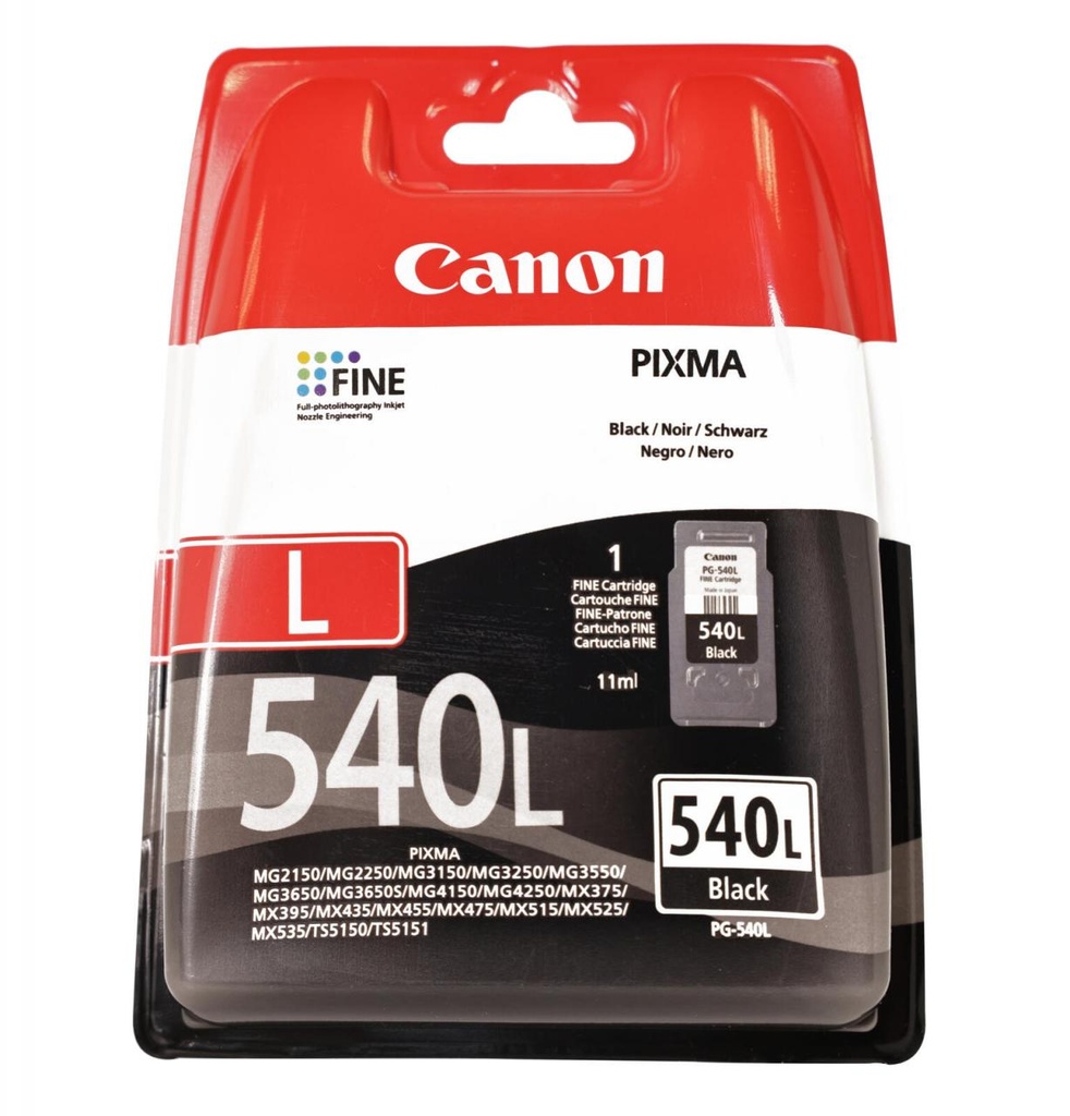 Canon PG540L Negro Cartucho de Tinta Original - 5224B001/5224B010/5224B011/5222B004/5222B005/5222B001